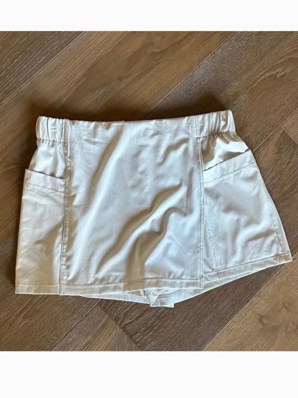 Z BY ZELLA Day Pass Woven Skort XL Grey Moonbeam Oatmeal Athletic Stretch